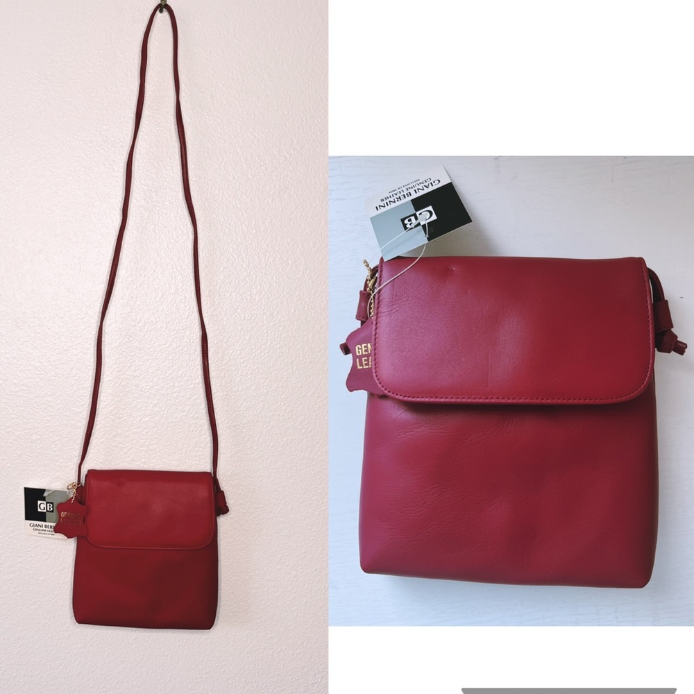Y2K Giani Bernini Genuine Small Crosby Red Bag Purse NEW Chic Retro